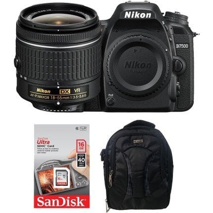 Nikon D7500 + 18-55 Lens + Hafıza Kartı + Sırt Çantası