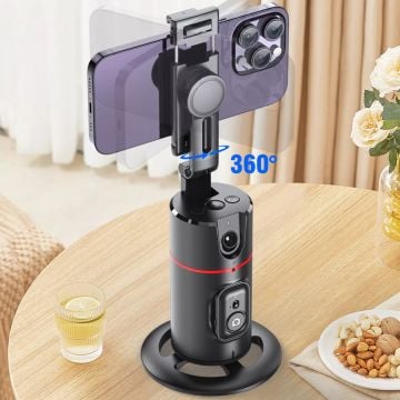 P02 Otomatik Yüz İzleme Tripod 360° Dönüş Uzaktan Kumandalı Telefon Tutucu