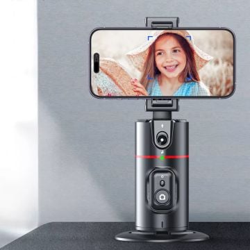 P02 Otomatik Yüz İzleme Tripod 360° Dönüş Uzaktan Kumandalı Telefon Tutucu