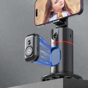 P02 Otomatik Yüz İzleme Tripod 360° Dönüş Uzaktan Kumandalı Telefon Tutucu