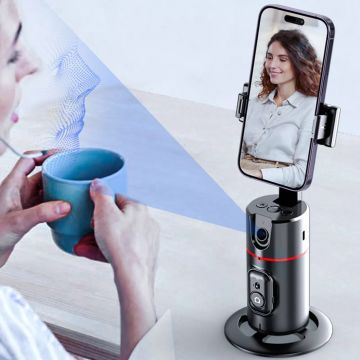P02 Otomatik Yüz İzleme Tripod 360° Dönüş Uzaktan Kumandalı Telefon Tutucu