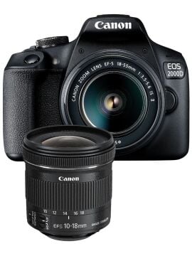 Canon EOS 2000D 18-55 + 10-18mm Geniş Açı Lens Kit