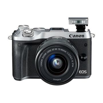 Canon EOS M6 15-45mm Gümüş Renk DSLR Fotoğraf Makinesi
