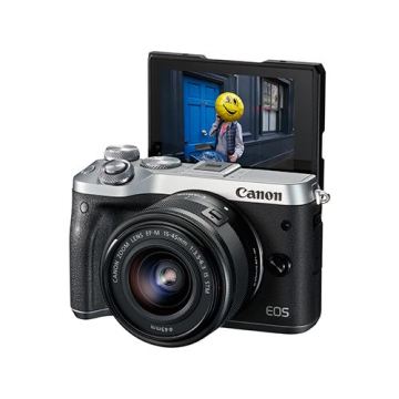 Canon EOS M6 15-45mm Gümüş Renk DSLR Fotoğraf Makinesi