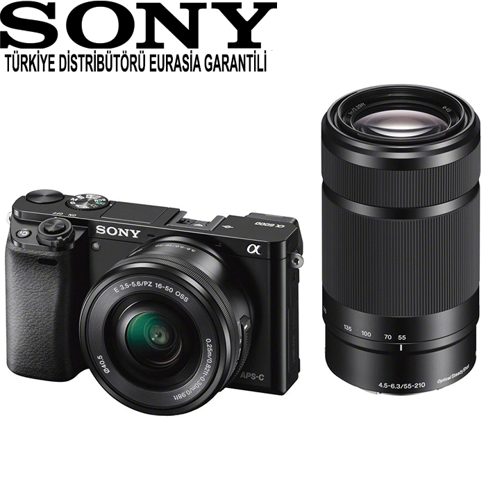 Sony Alpha A6000 16-50 + 55-210mm Aynasız DSLR Fotoğraf Makinesi