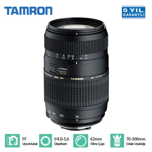 Tamron AF 70-300mm F-4-5.6 LD Di Macro Canon Uyumlu Lens