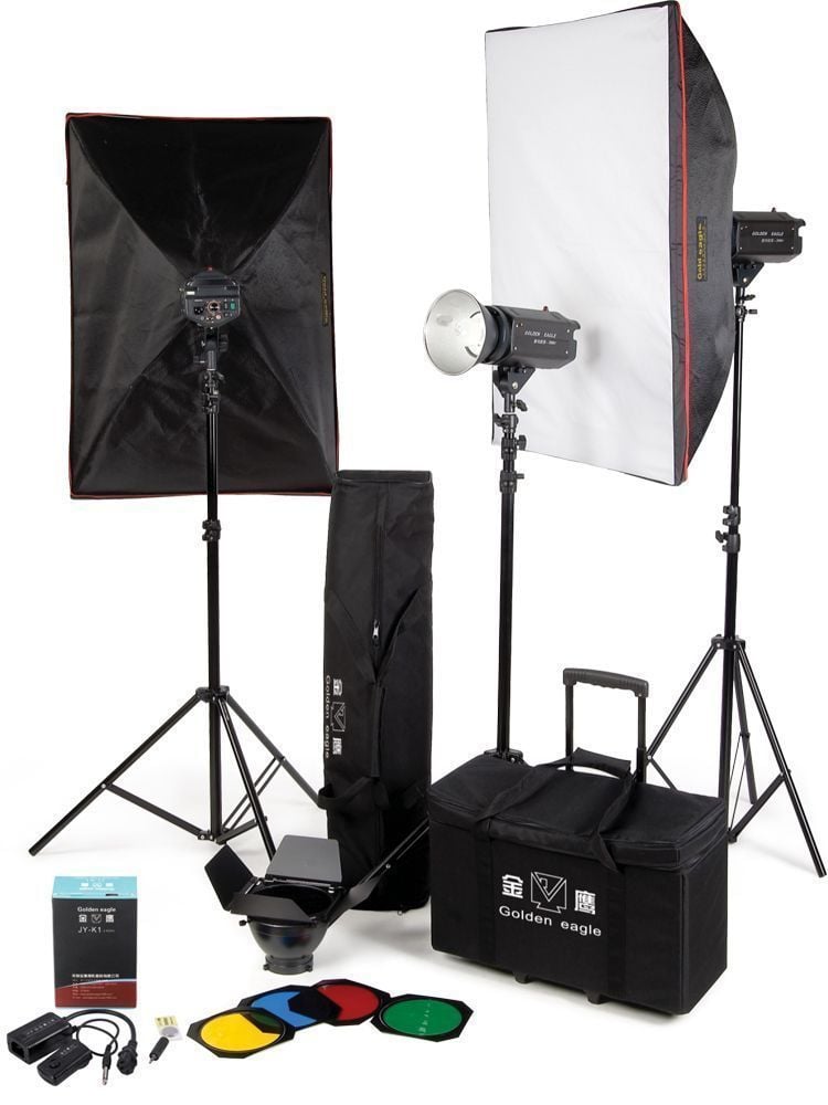 Golden Eagle 600-E Kit Profesyonel 3'lü Paraflash Set