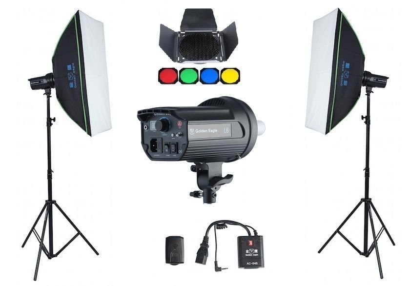 Golden Eagle L6 600W Ekonomik 3 Lü Paraflaş Set Çantalı