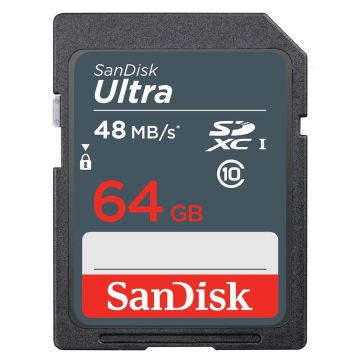 Sandisk 64GB 48MB/s Ultra SDXC Class 10 UHS-I Hafıza Kartı