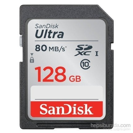 Sandisk 128GB 80mb/s Ultra SDXC Hafıza Kartı