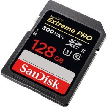 Sandisk 128GB 300MB/s Extreme PRO UHS-II SDXC Hafıza Kartı