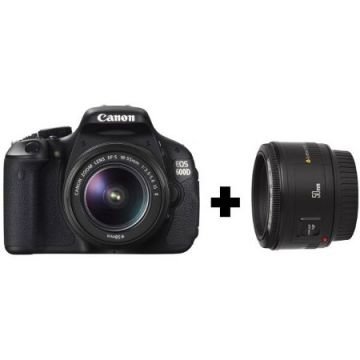 Canon EOS 600D 18-55 + 50mm f 1.8 DSLR Fotoğraf Makinesi