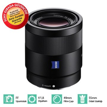 Sony SEL 55mm f/1.8 ZA Carl Zeiss Aynasız Lens