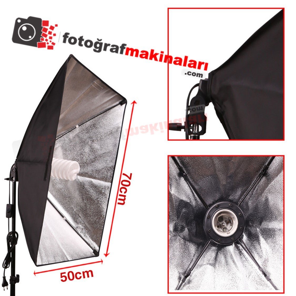 Softbox 50X70 Işık Ayaklı Kit