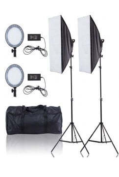 Deyatech 5500K LED Işık Softbox 50X70 Kit Sürekli Işık Video Işık