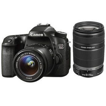 Canon EOS 70D 18-55mm IS STM + 55-250 IS STM DSLR Fotoğraf Makinesi