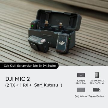 DJI Mic 2 Kablosuz Mikrofon Seti  ( 2 Kişilik )