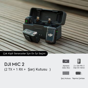 DJI Mic 2 Kablosuz Mikrofon Seti  ( 2 Kişilik )